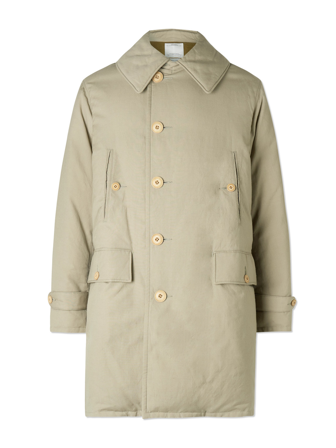Visvim Winslow Padded Wool And Linen-blend Down Coat In Neutral