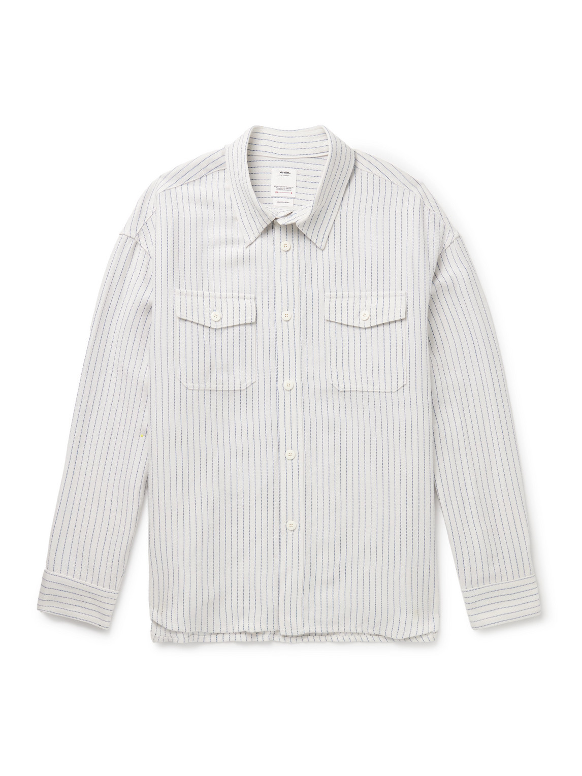 Visvim Lumber Striped Wool And Linen-blend Twill Shirt In Red