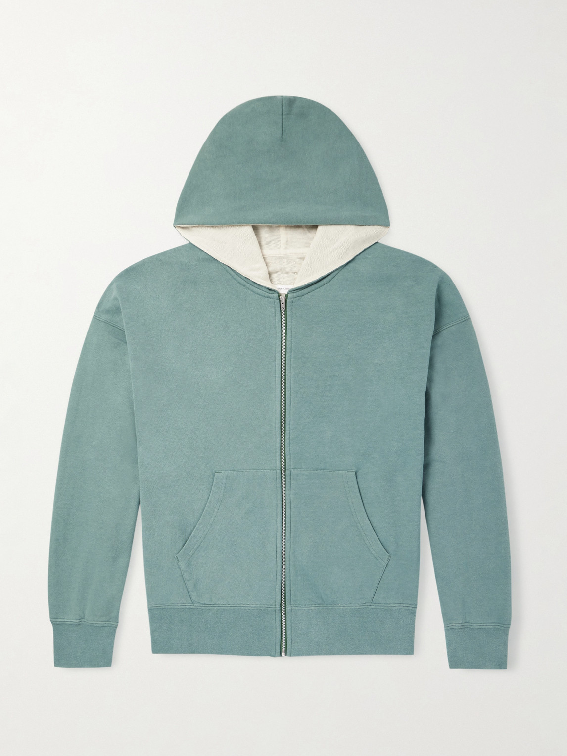 Visvim Jumbo Cotton-jersey Zip-up Hoodie In Blue