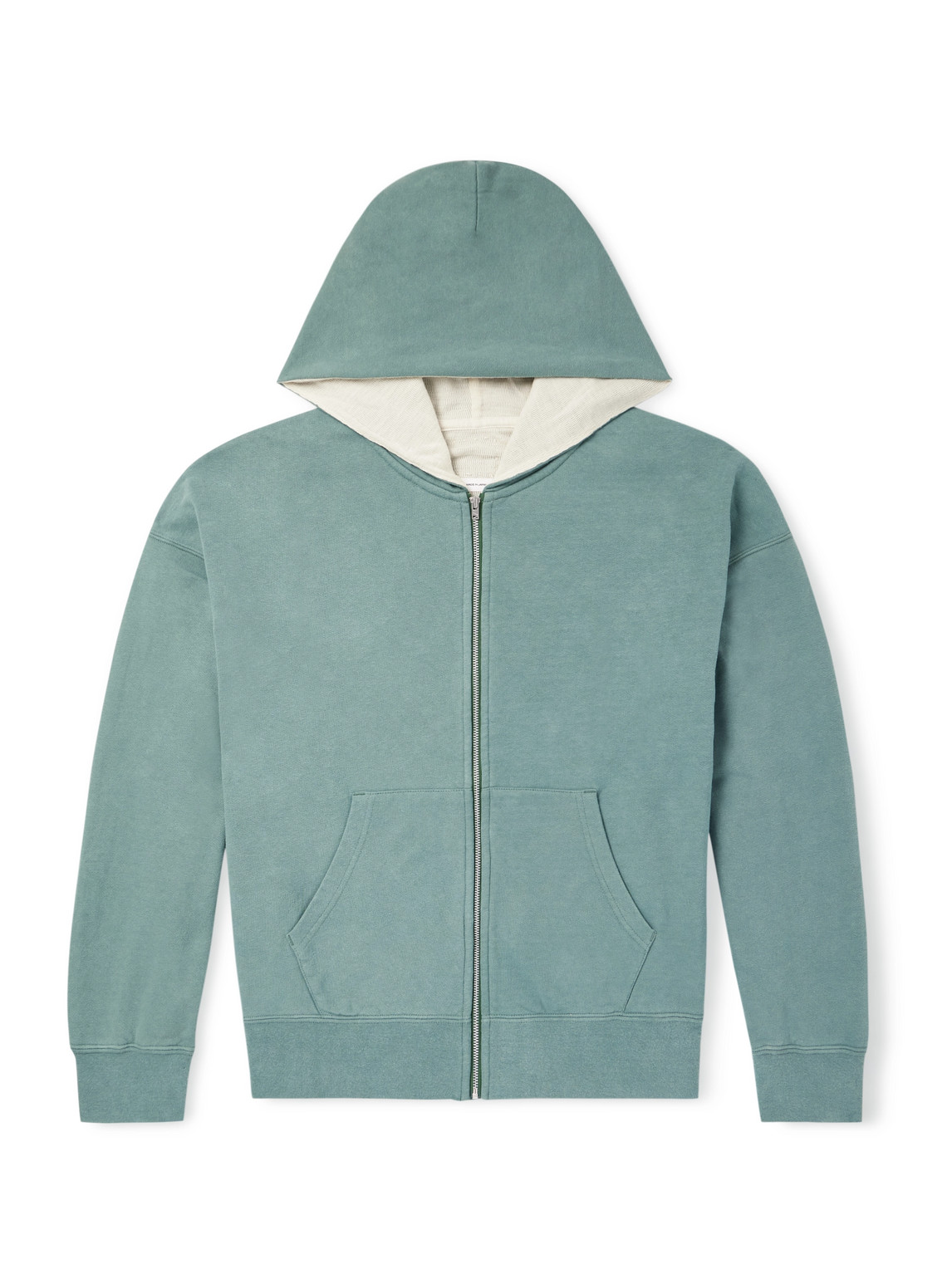 Visvim Jumbo Cotton-jersey Zip-up Hoodie In Blue