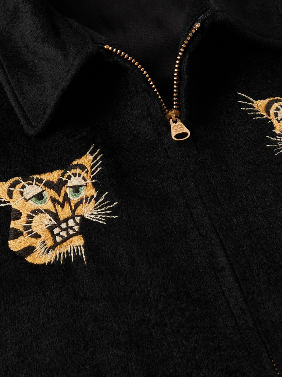 Visvim Norad Embroidered Brushed-silk Blouson Jacket In Black