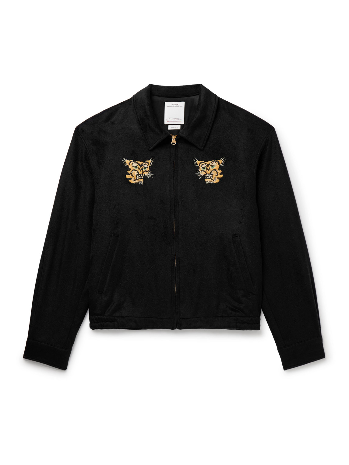 Visvim Norad Embroidered Brushed-silk Blouson Jacket In Black