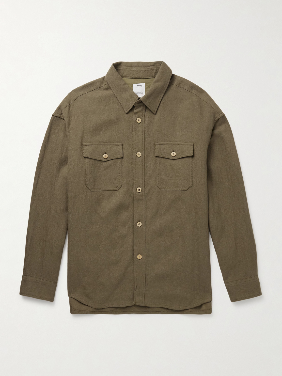 Visvim Lumber Wool And Linen-blend Shirt In Green