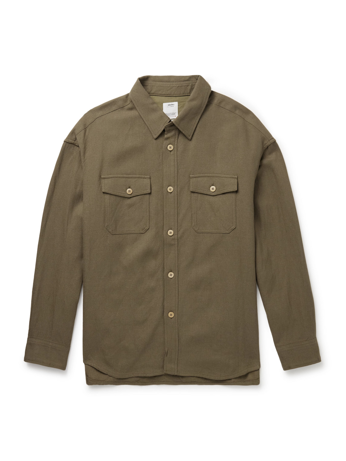 Visvim Lumber Wool And Linen-blend Shirt In Green