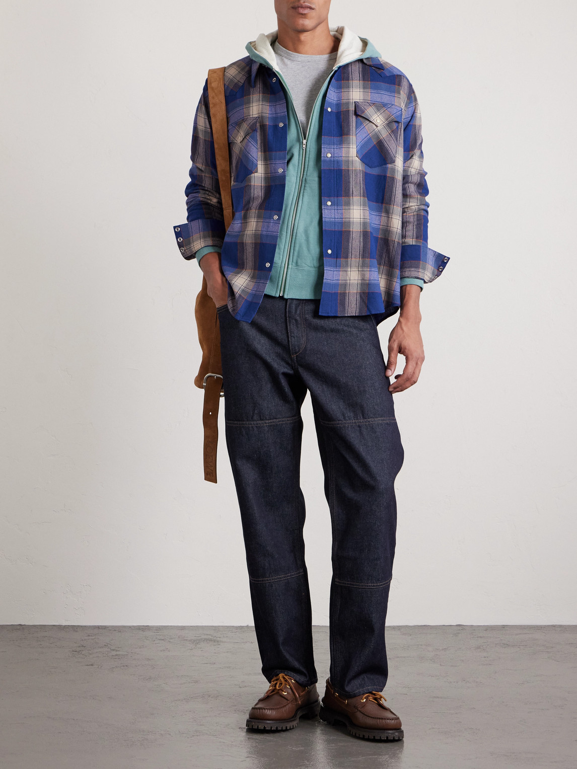 Four Corners Checked Wool and Linen-Blend Shirt — 2