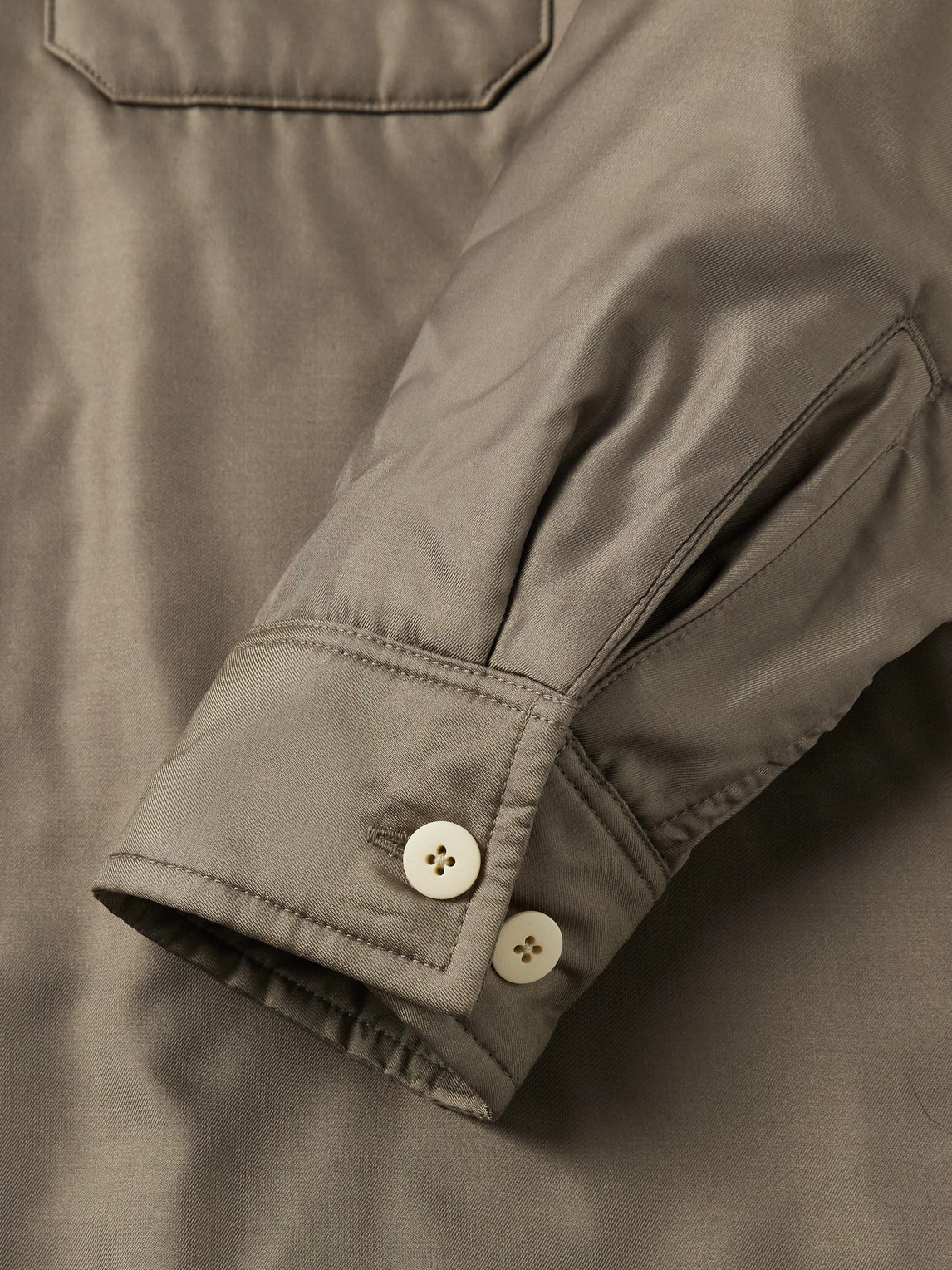 Visvim Keesey Convertible-collar Padded Silk-twill Shirt Jacket In Neutral