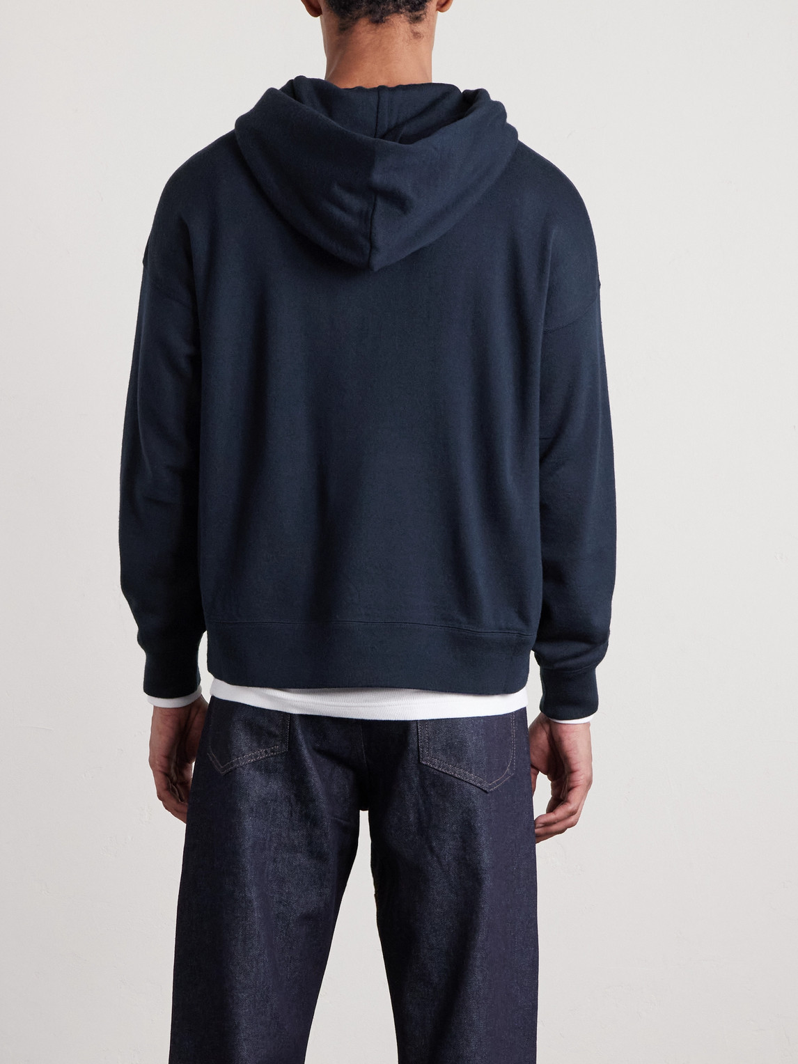 Visvim Jumbo Wool Hoodie In Blue