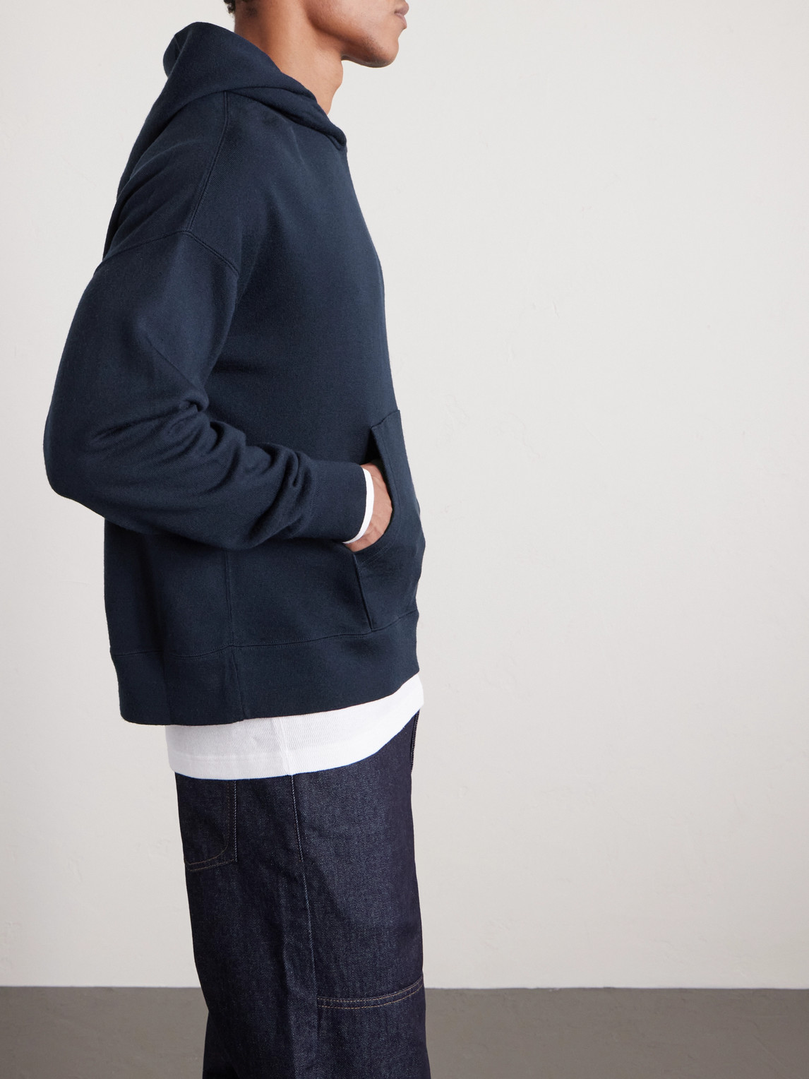 Visvim Jumbo Wool Hoodie In Blue