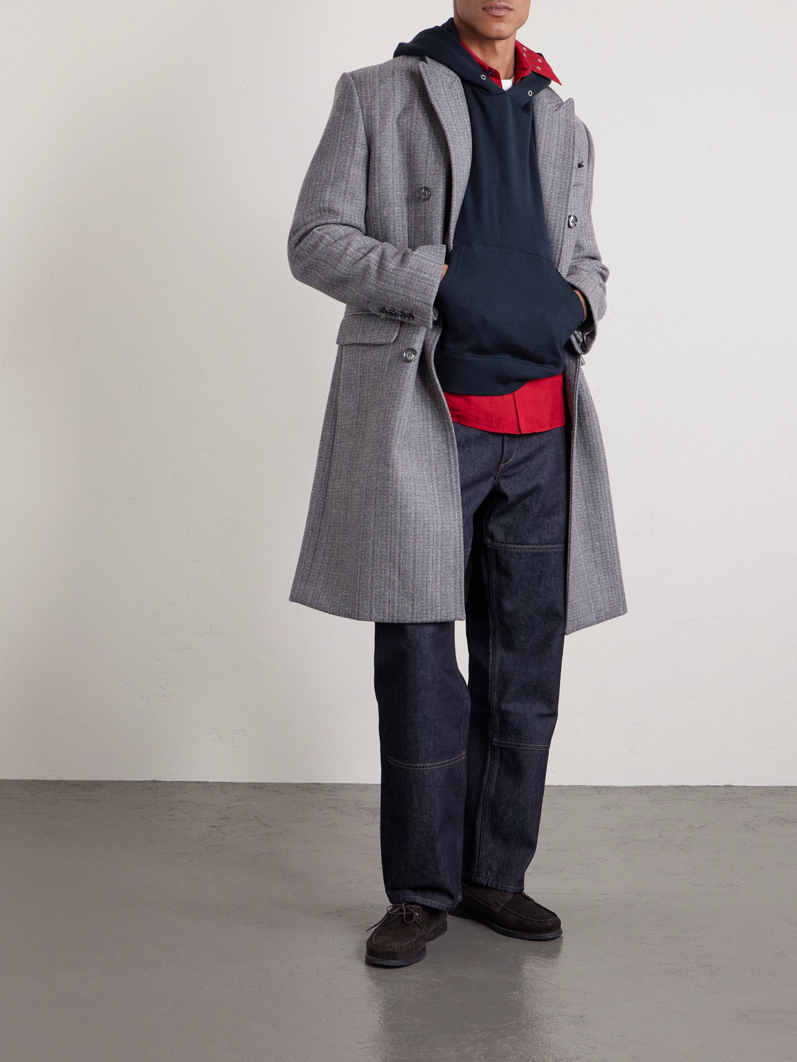 Visvim Jumbo Wool Hoodie In Blue