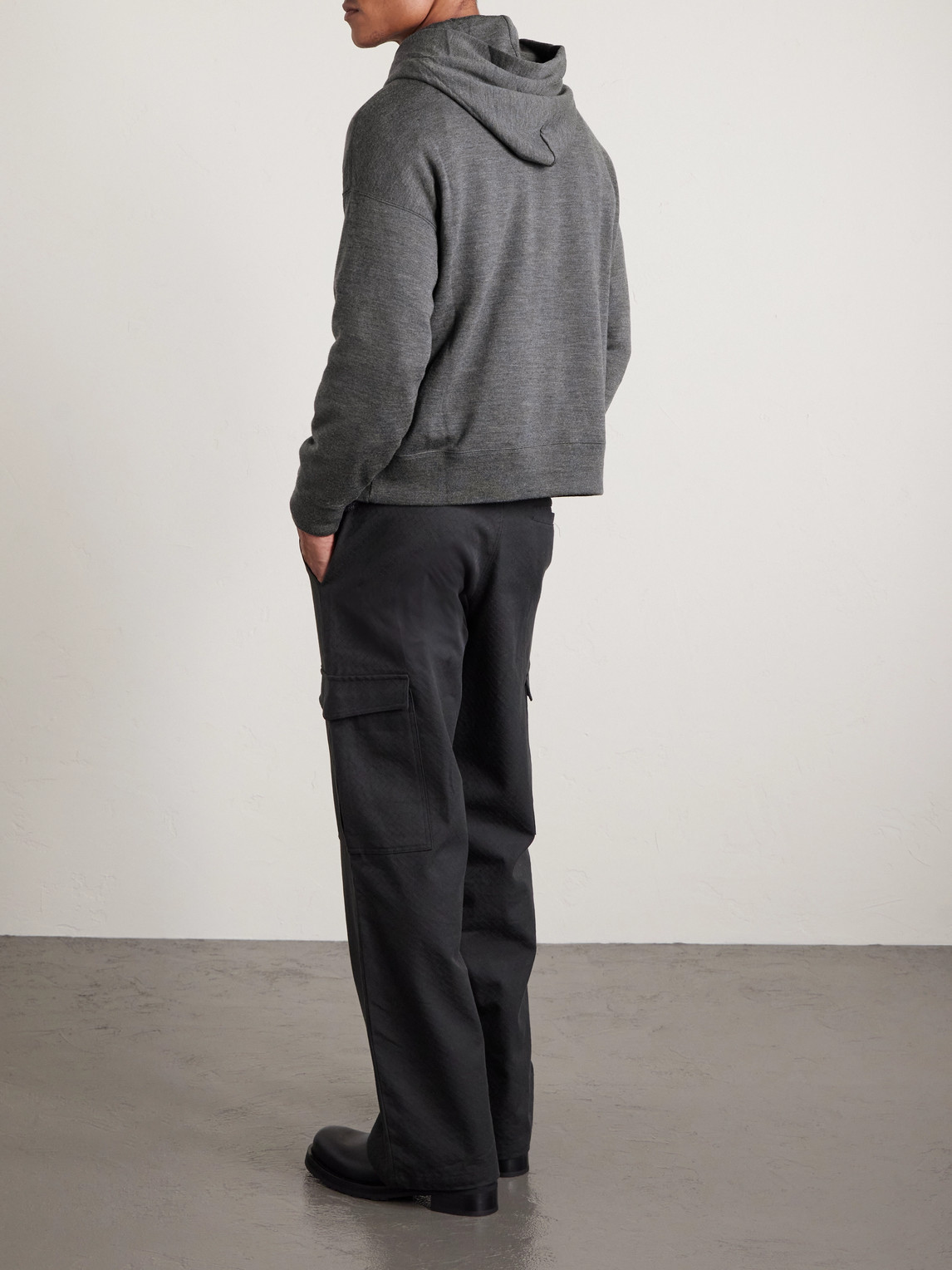 Visvim Jumbo Wool Hoodie In Gray