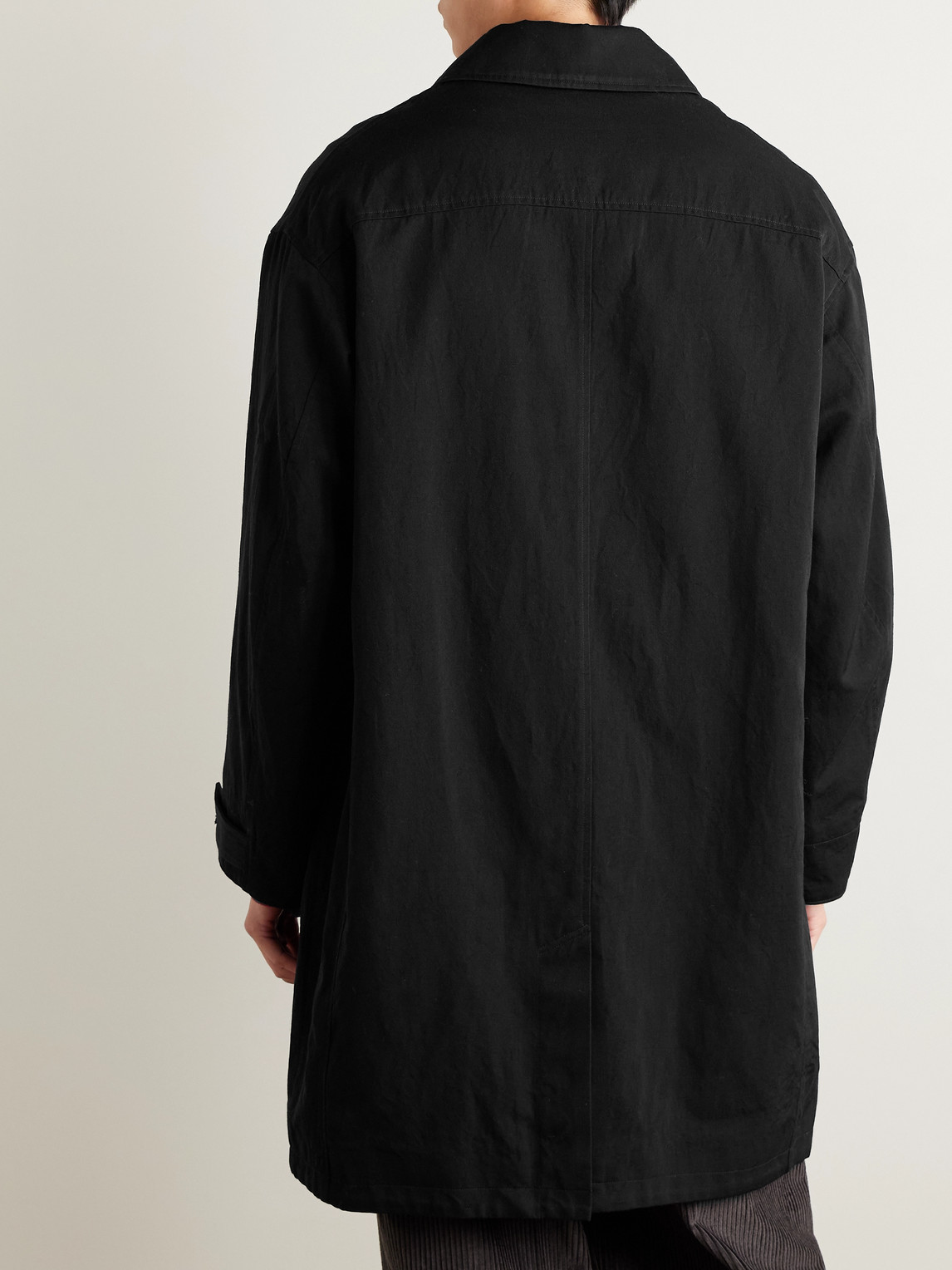 Visvim Balmat Wool And Linen-blend Twill Coat In Black