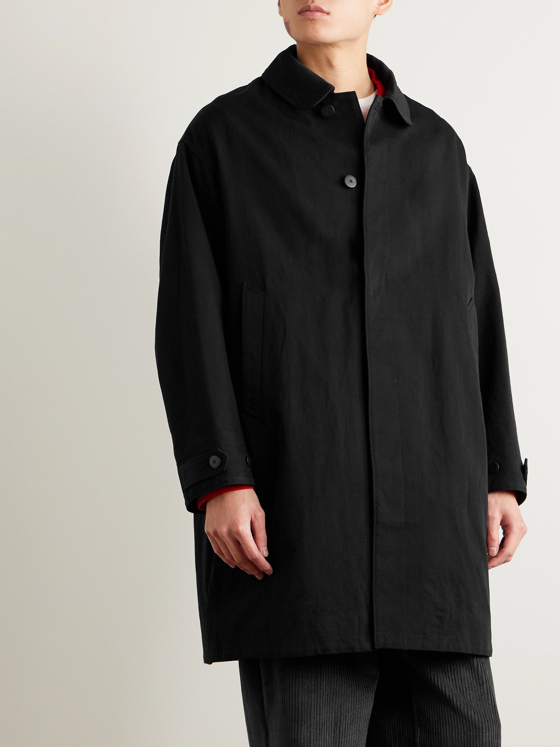 Visvim Balmat Wool And Linen-blend Twill Coat In Black