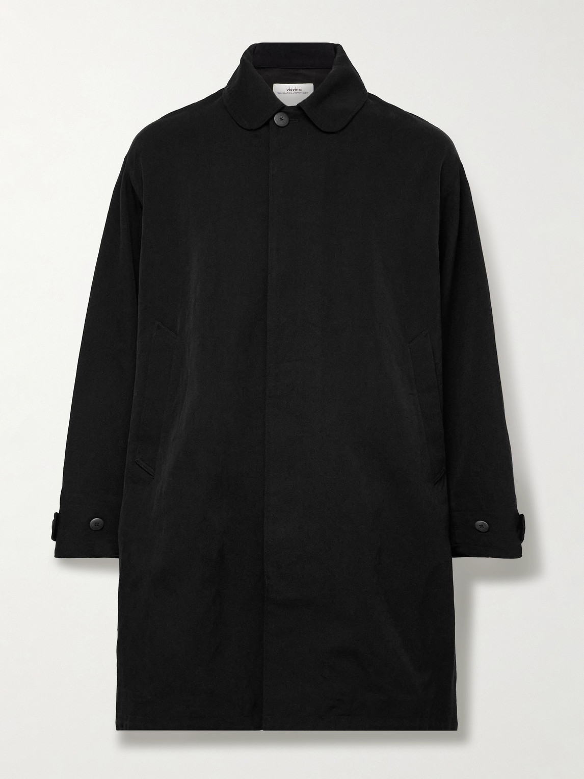 Visvim Balmat Wool And Linen-blend Twill Coat In Black