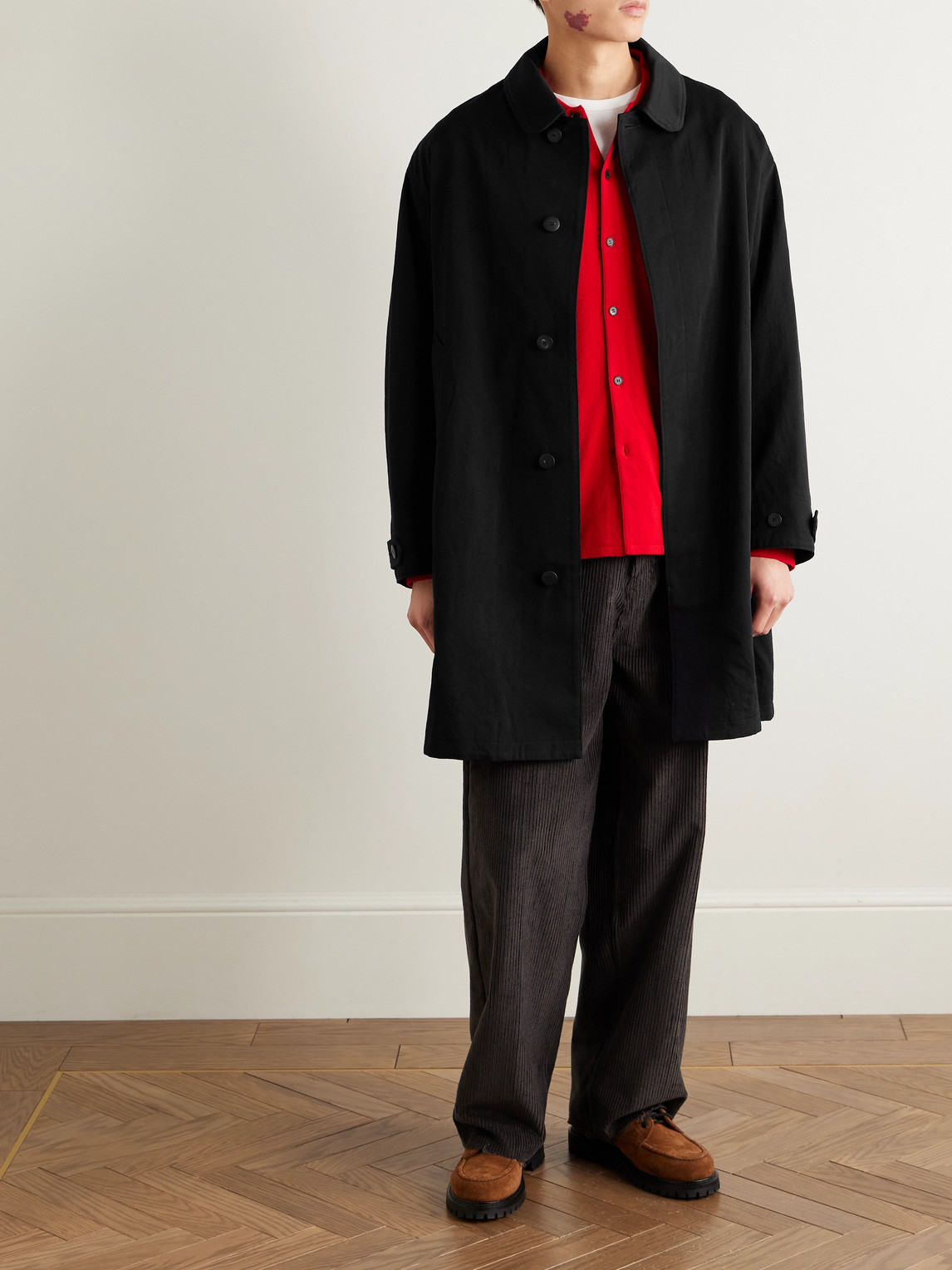 Visvim Balmat Wool And Linen-blend Twill Coat In Black