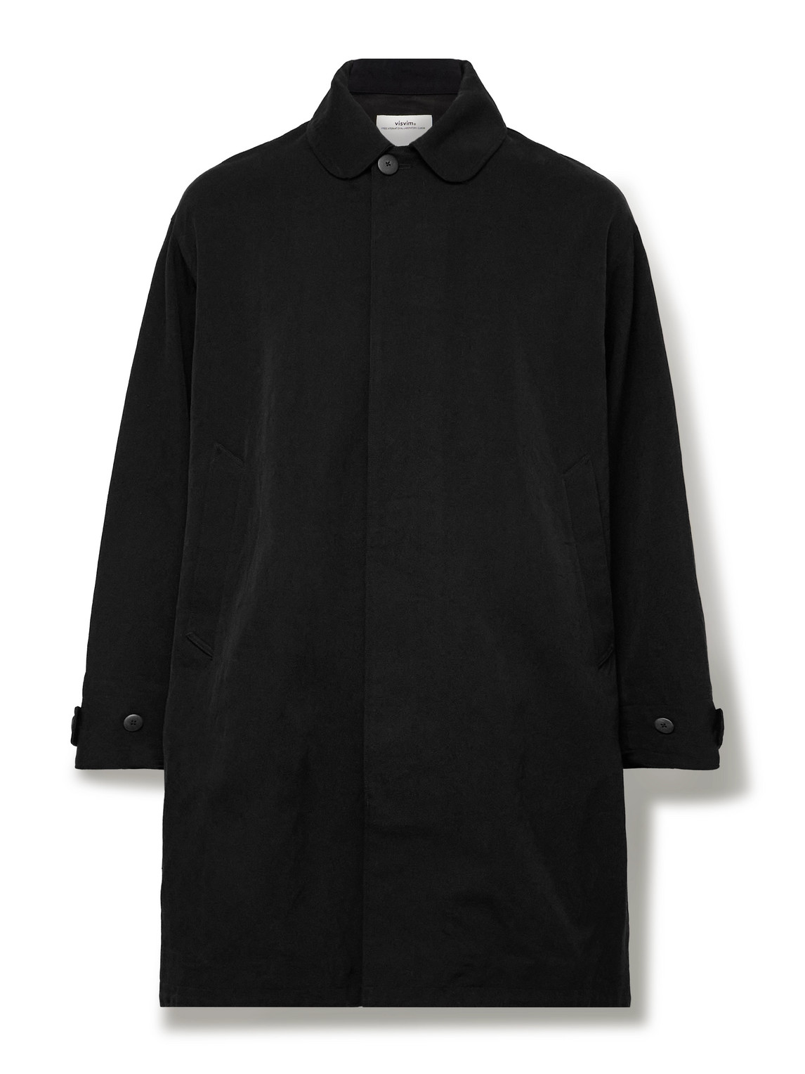 Visvim Balmat Wool And Linen-blend Twill Coat In Black