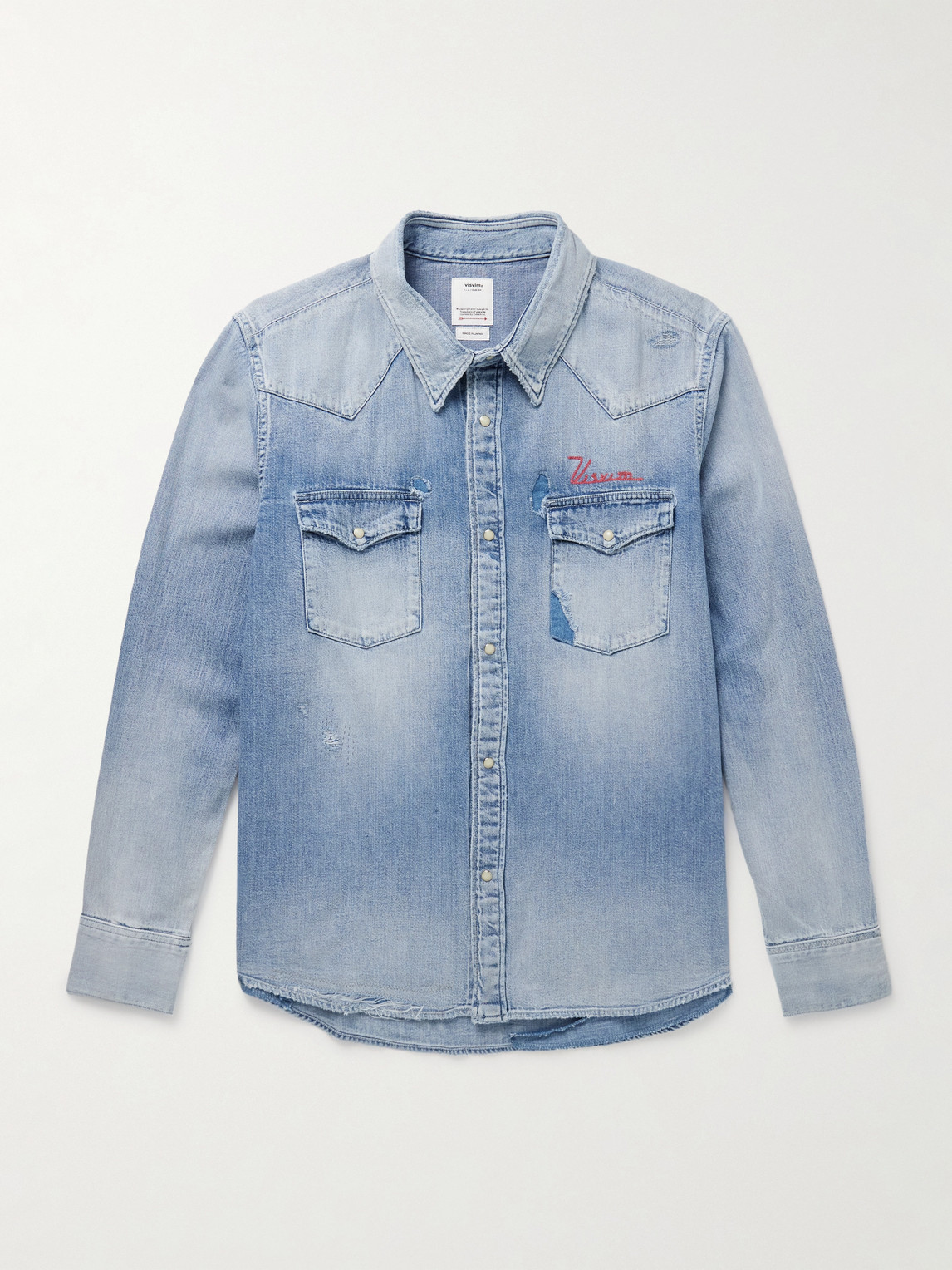 Visvim Social Sculpture Logo-Embroidered Denim Shirt - Men