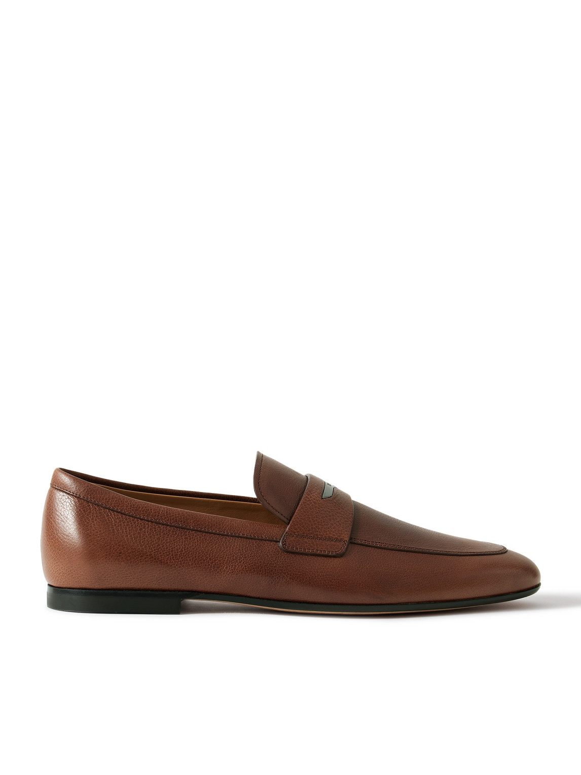 Tod's Logo-embellished Full-grain Leather Penny Loafers In Brown
