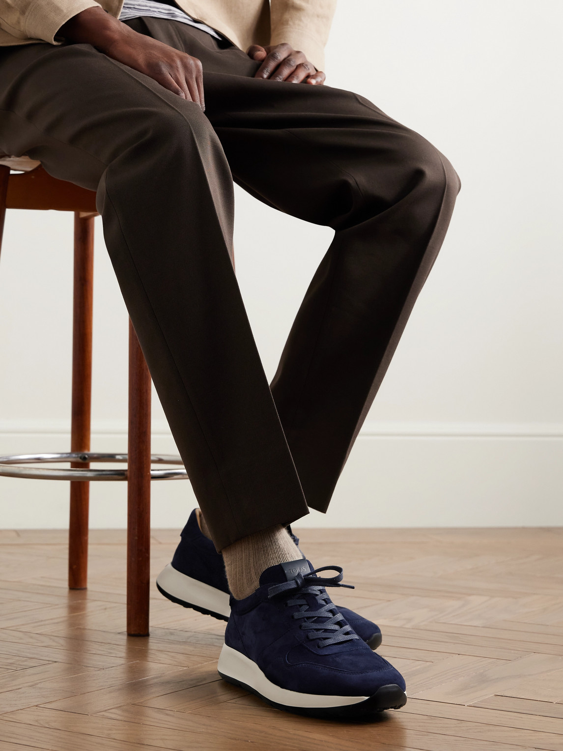 Tod's Leather-trimmed Suede Sneakers