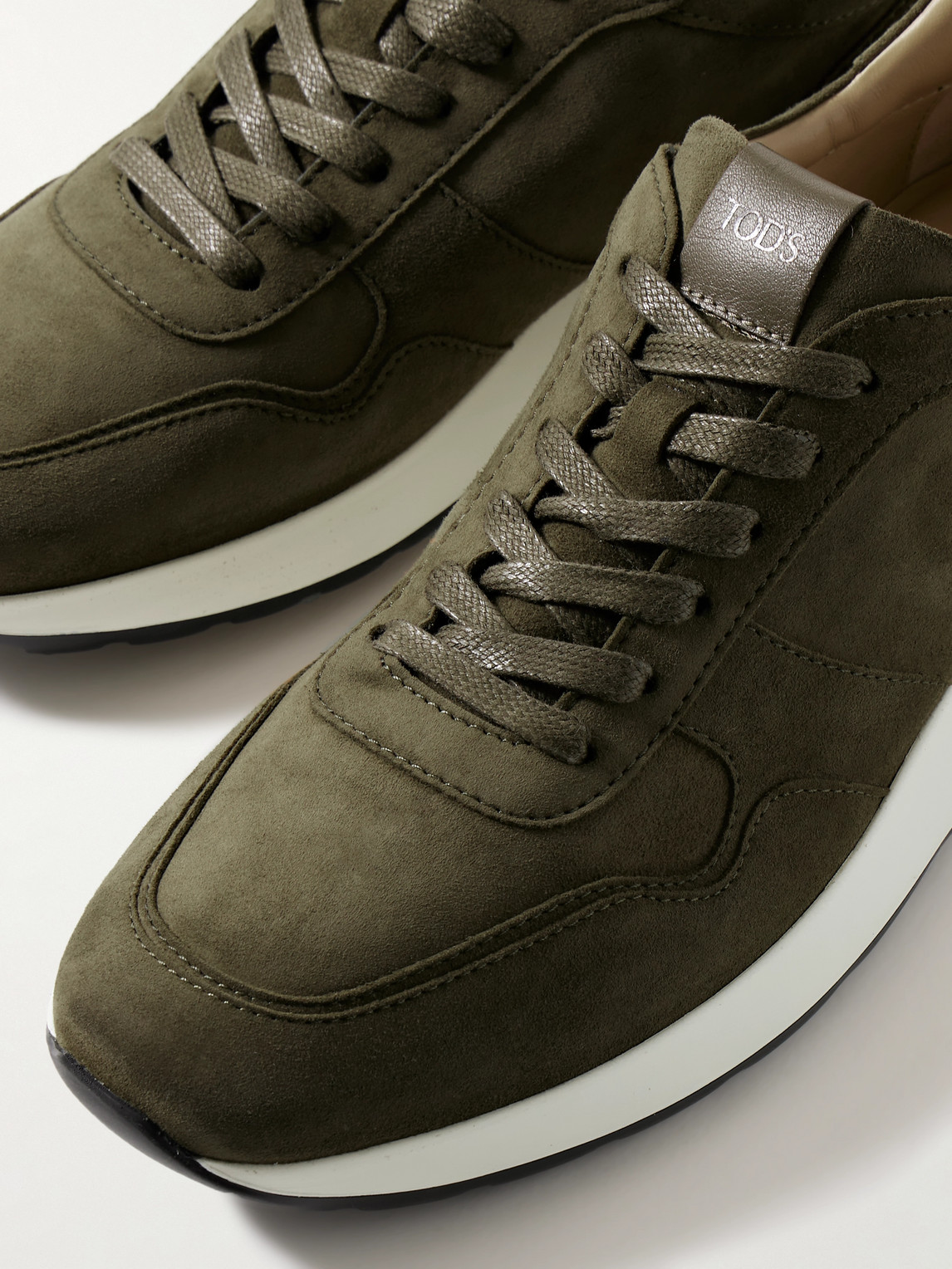 Tod's Suede Sneakers In Green