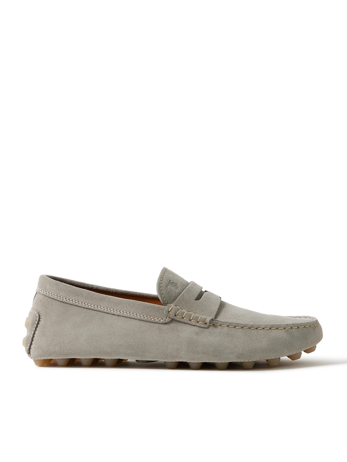 Tod's Gommino Suede Driving Shoes In Gray