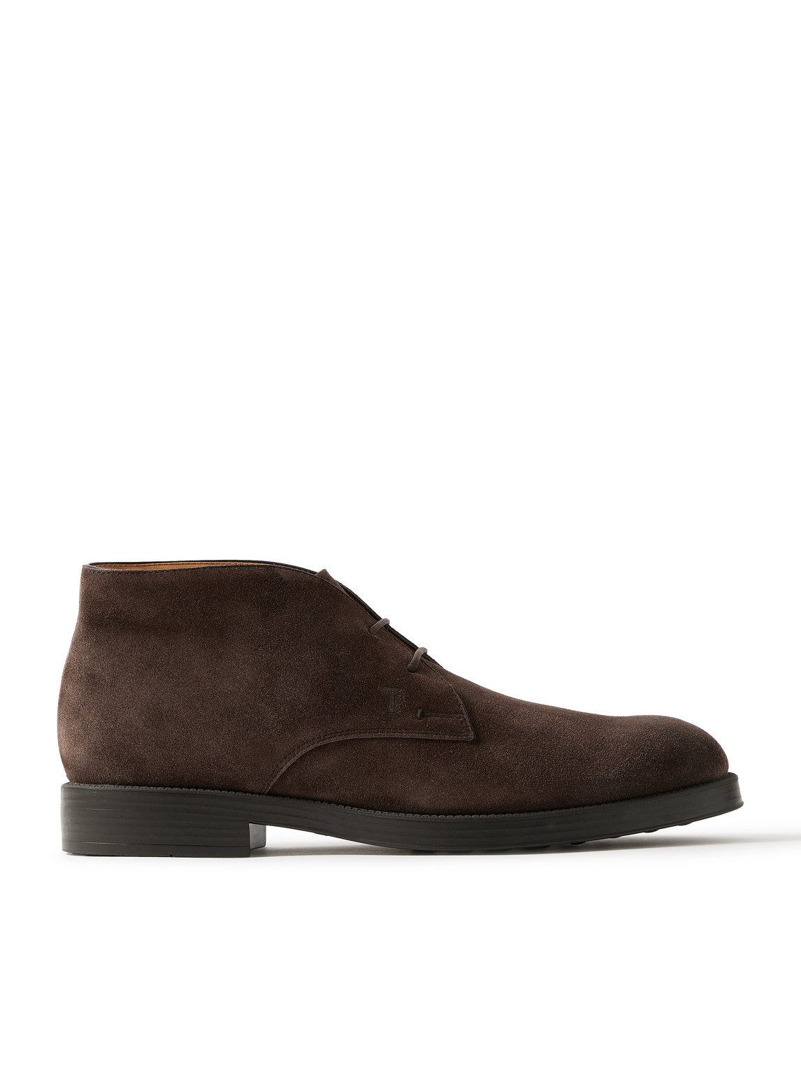 Tod's Logo-debossed Suede Desert Boots In Brown