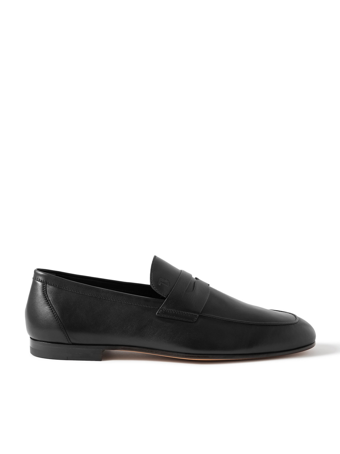 Tod's Leather Penny Loafers In Black