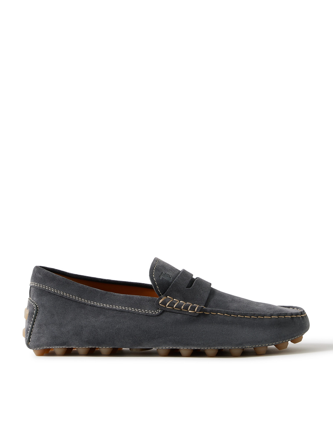 Tod's Gommino Suede Driving Shoes In Blue