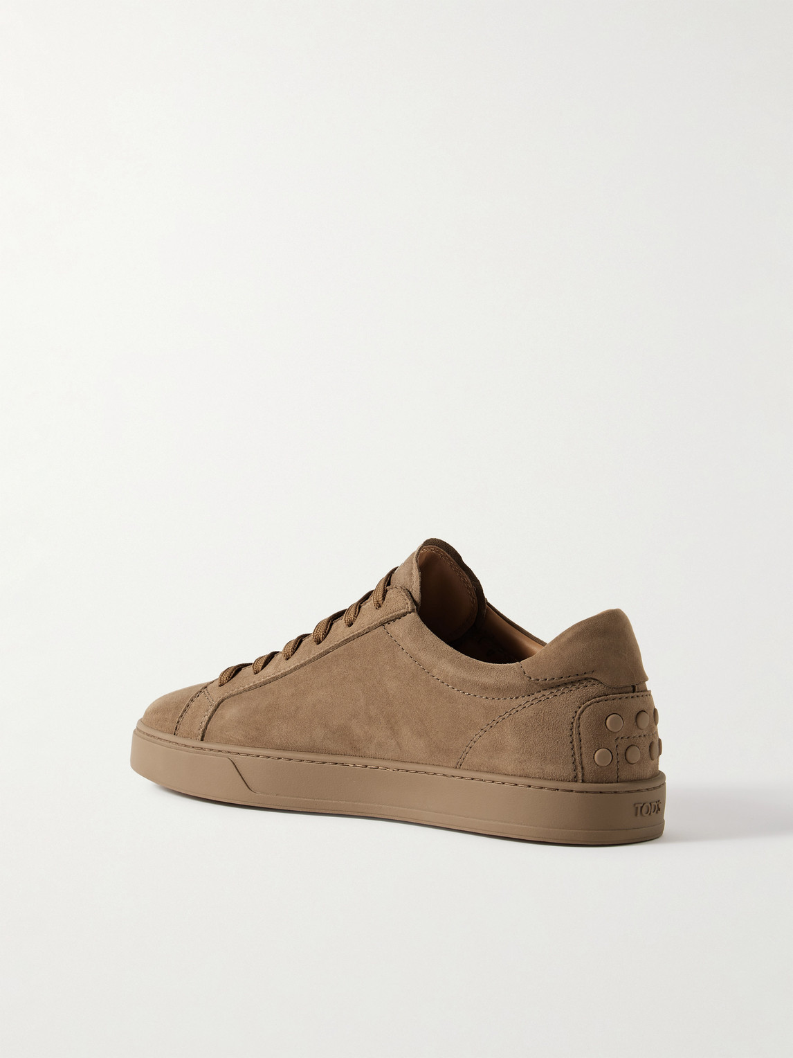 Tod's Nabuk Sneakers With Minimalist Design And Logo Detail In Brown