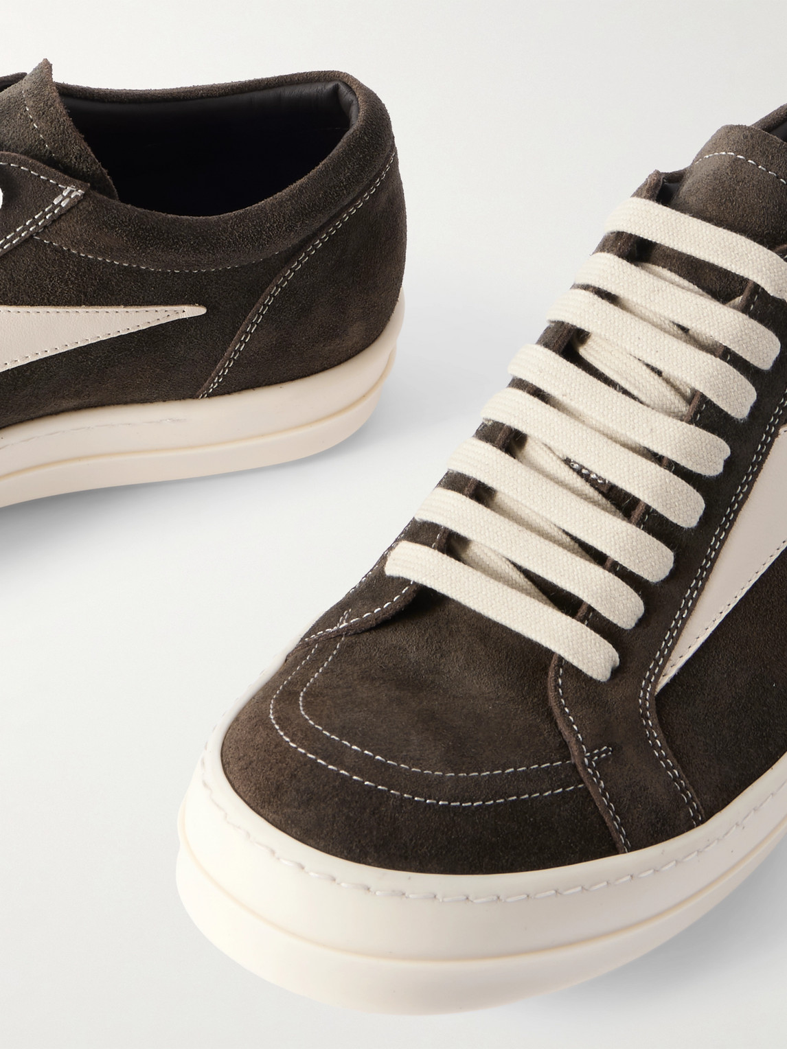 Rick Owens Sneakers Low-top Concordians Runway Vintage In Suede Leather In Brown