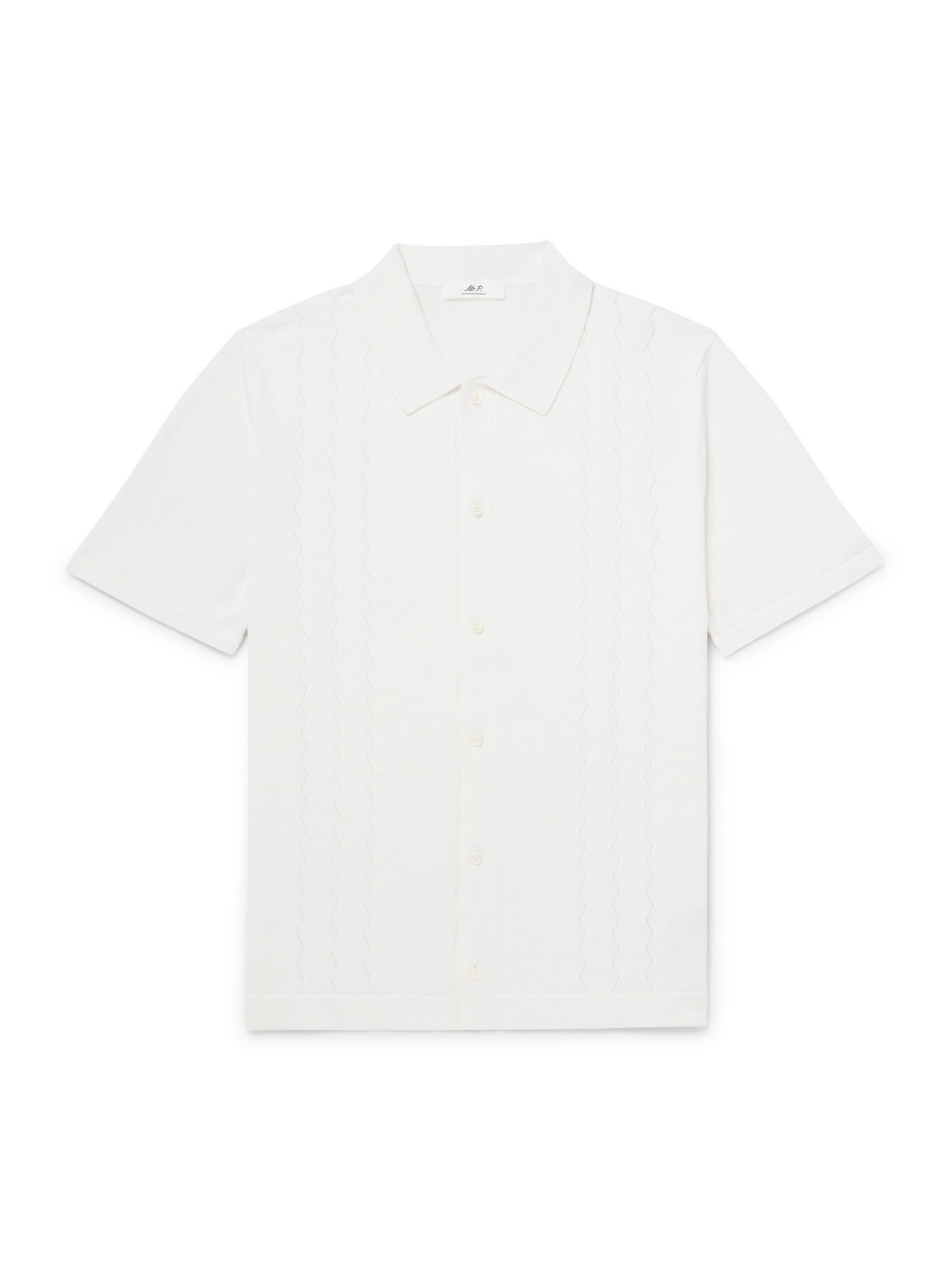 Slim-Fit Pointelle-Knit Organic Cotton Shirt