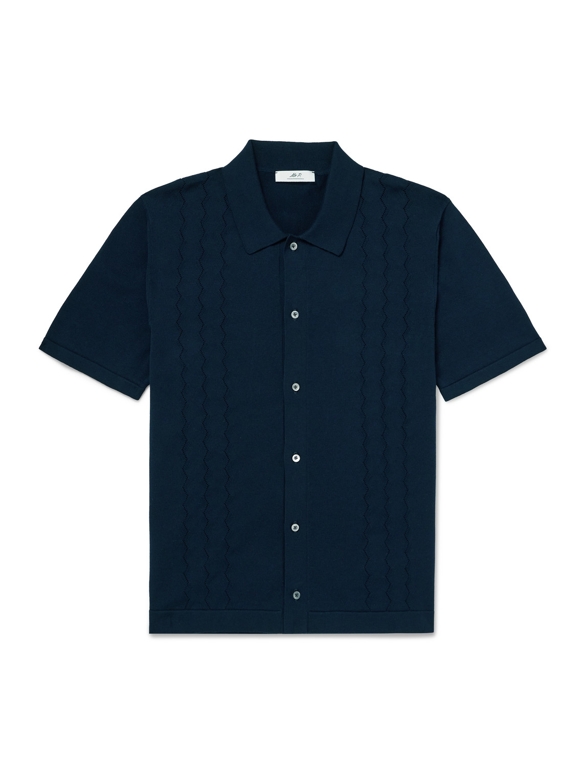 Slim-Fit Pointelle-Knit Organic Cotton Shirt