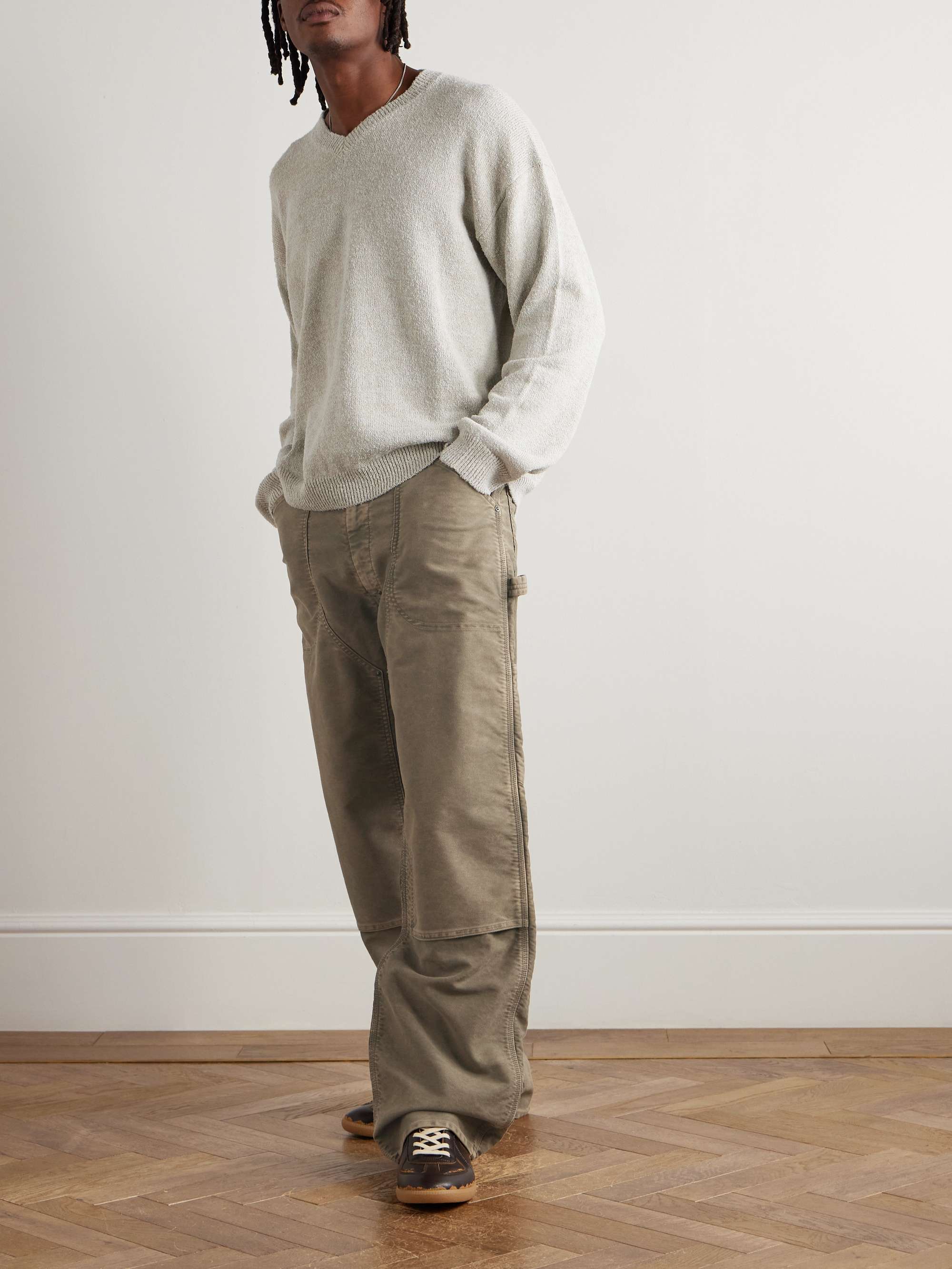 MAISON MARGIELA Wide-Leg Panelled Cotton Trousers for Men