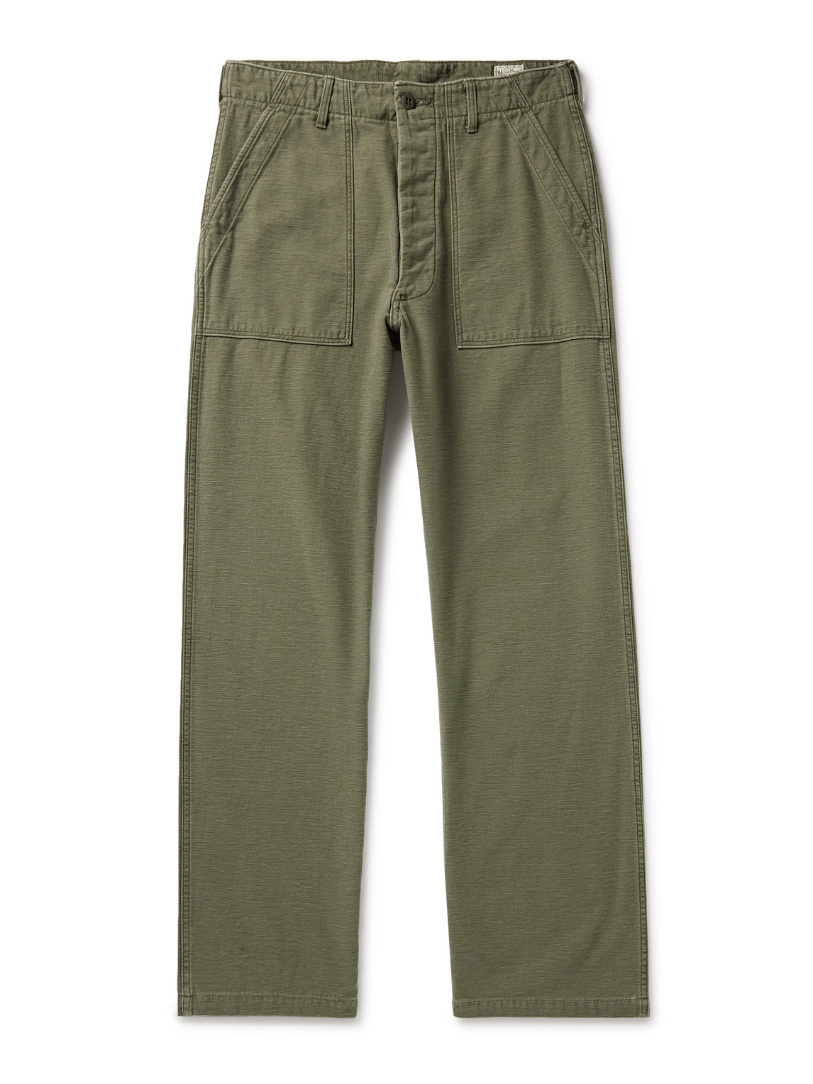 Orslow Fatigue Straight-leg Cotton-sateen Trousers In Green