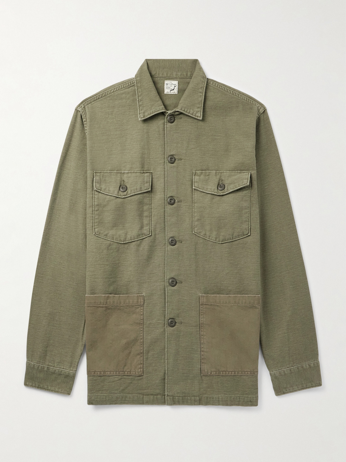 Orslow Cotton Overshirt In Green