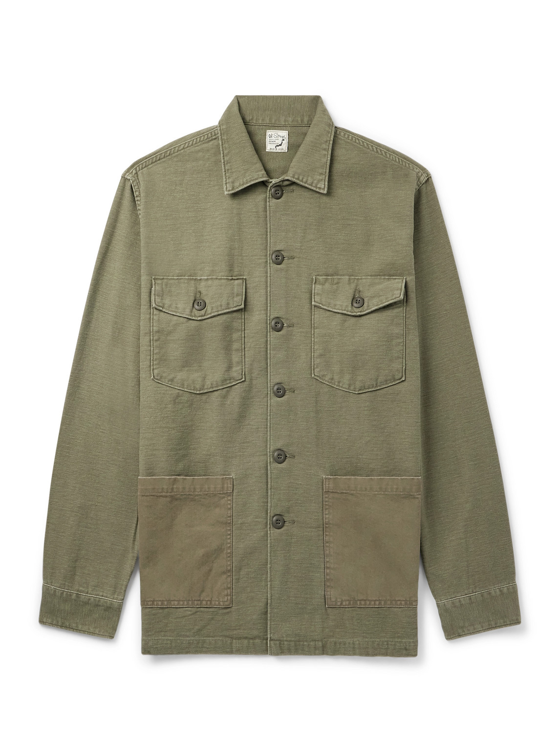 Orslow Cotton Overshirt In Green