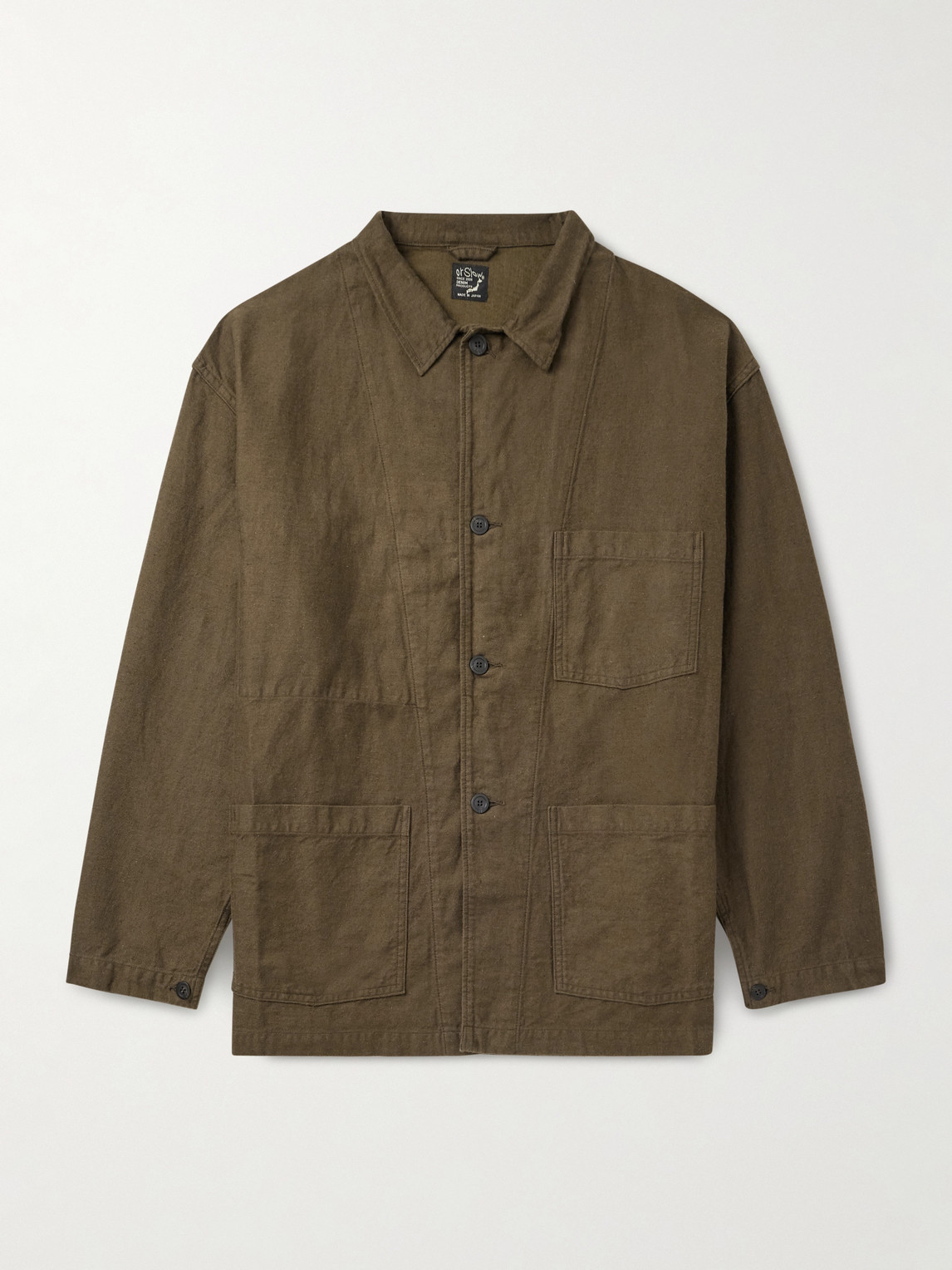 Orslow Cotton And Linen-blend Jacket In Brown