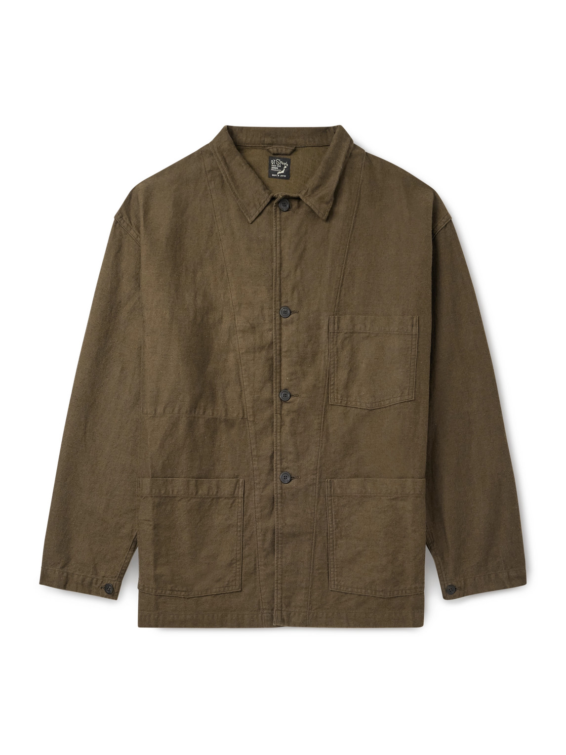 Orslow Cotton And Linen-blend Jacket In Brown
