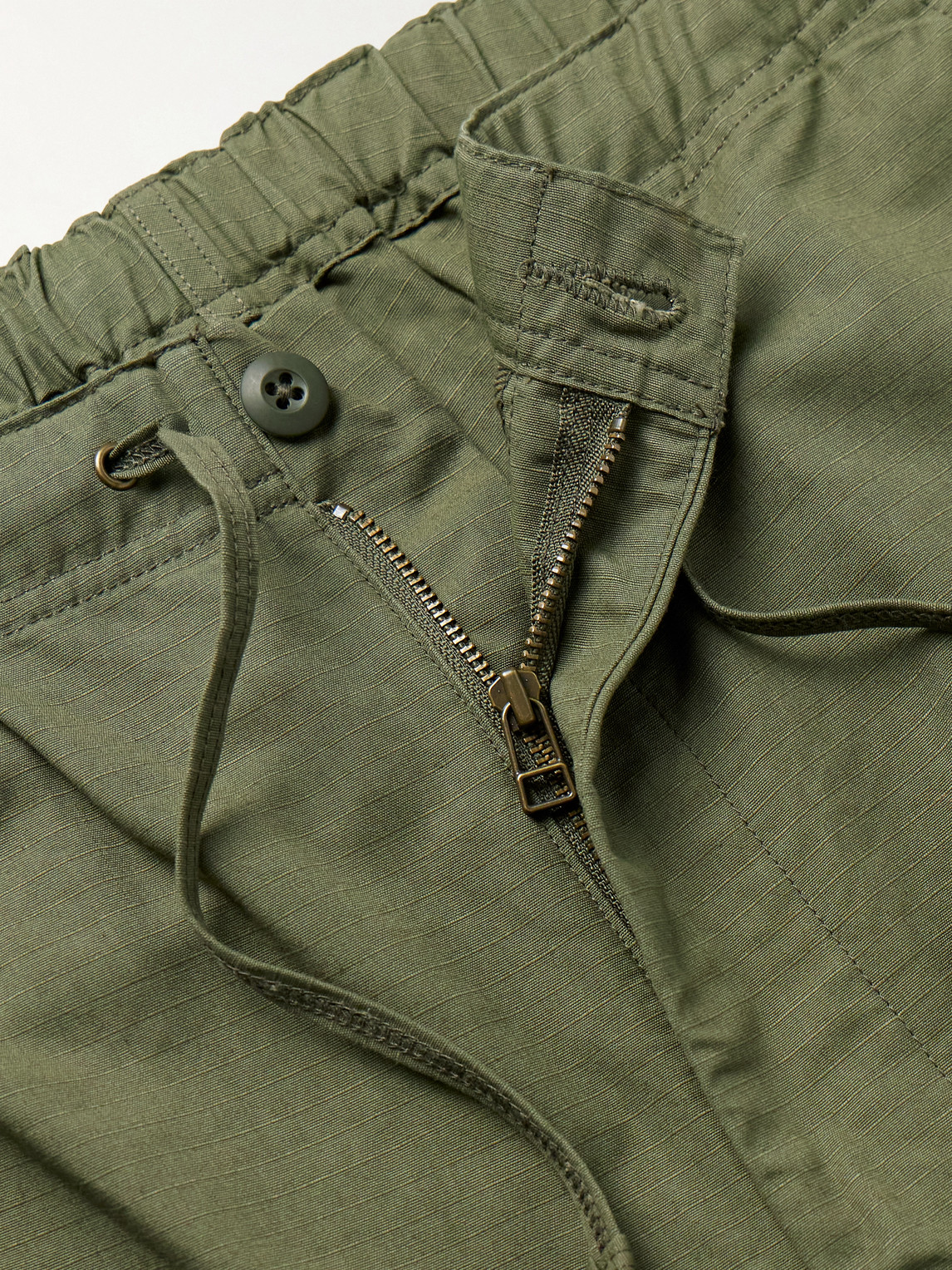Orslow New Yorker Straight-leg Cotton-ripstop Drawstring Trousers In Green