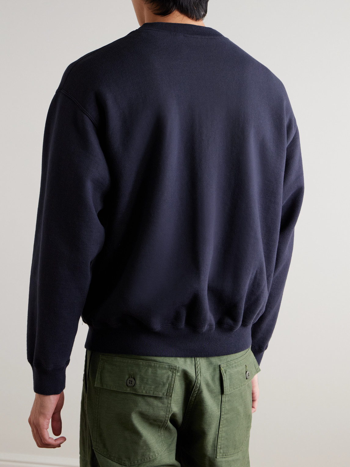 Orslow Cotton-jersey Zip-up Sweatshirt In Blue