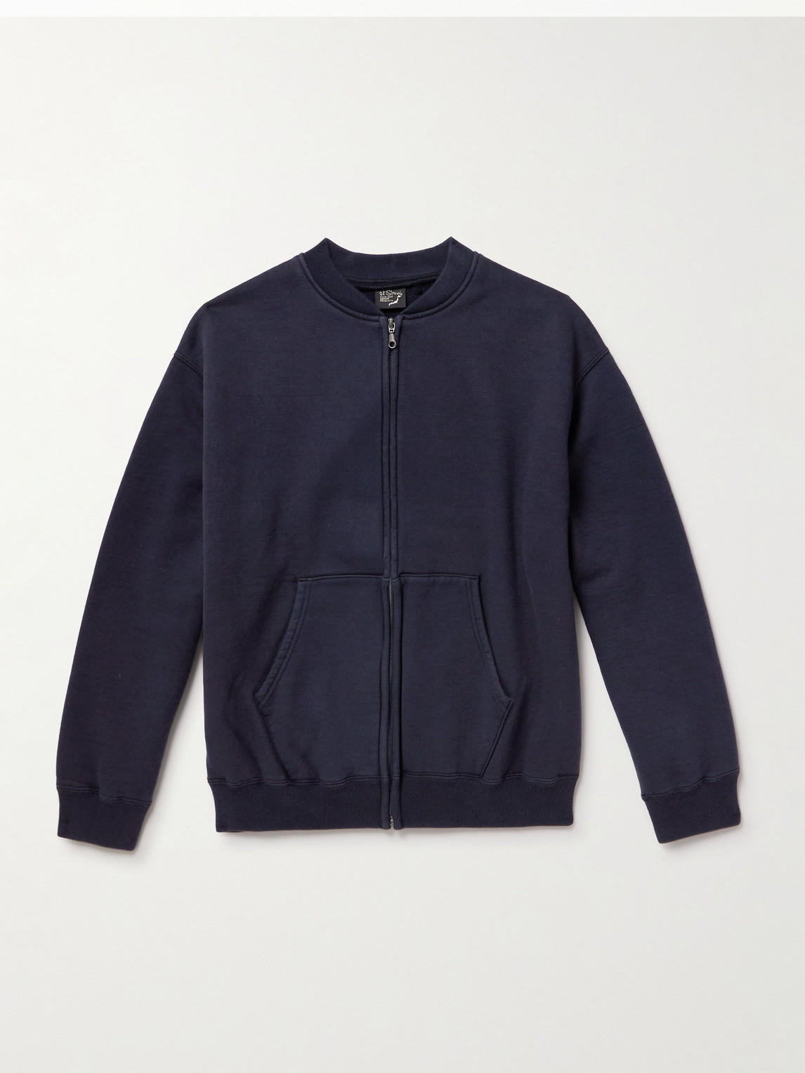 Orslow Cotton-jersey Zip-up Sweatshirt In Blue