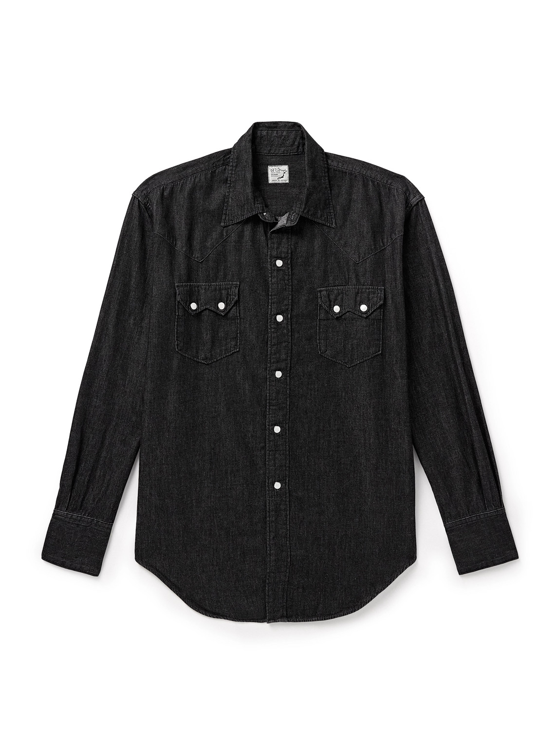 Orslow Cotton-chambray Western Shirt In Black