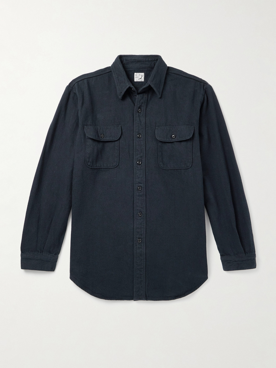 Orslow Organic Cotton-flannel Shirt In Blue