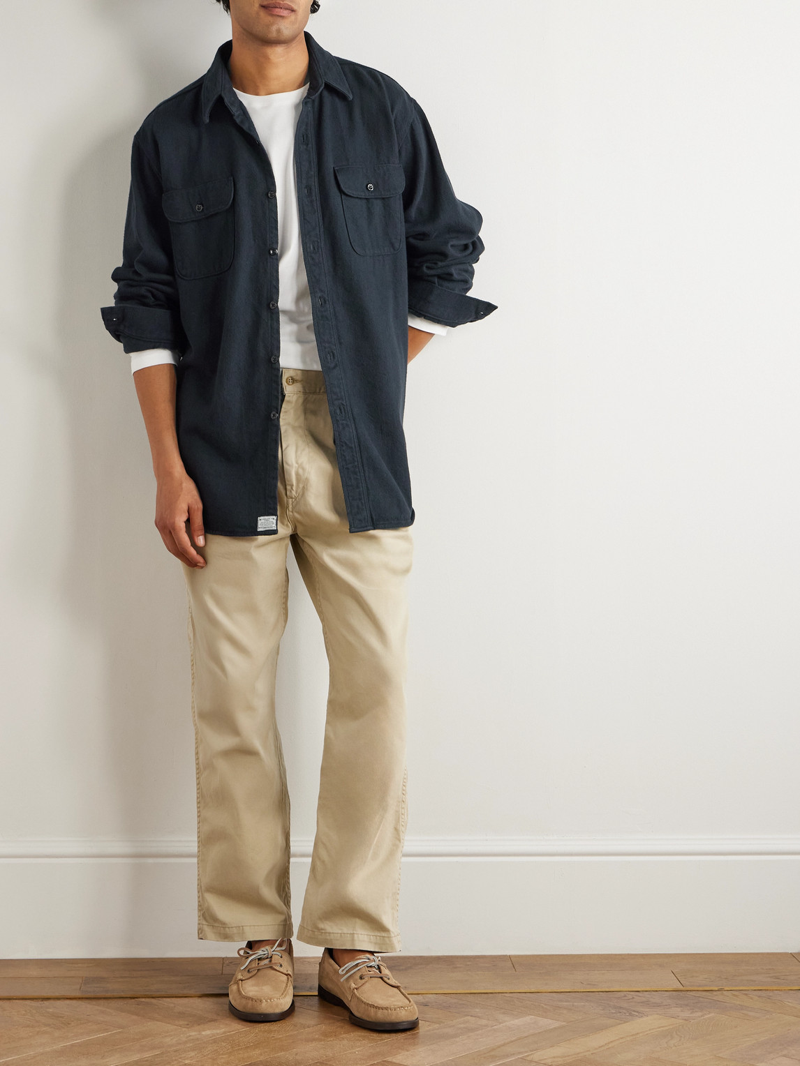 Orslow Organic Cotton-flannel Shirt In Blue