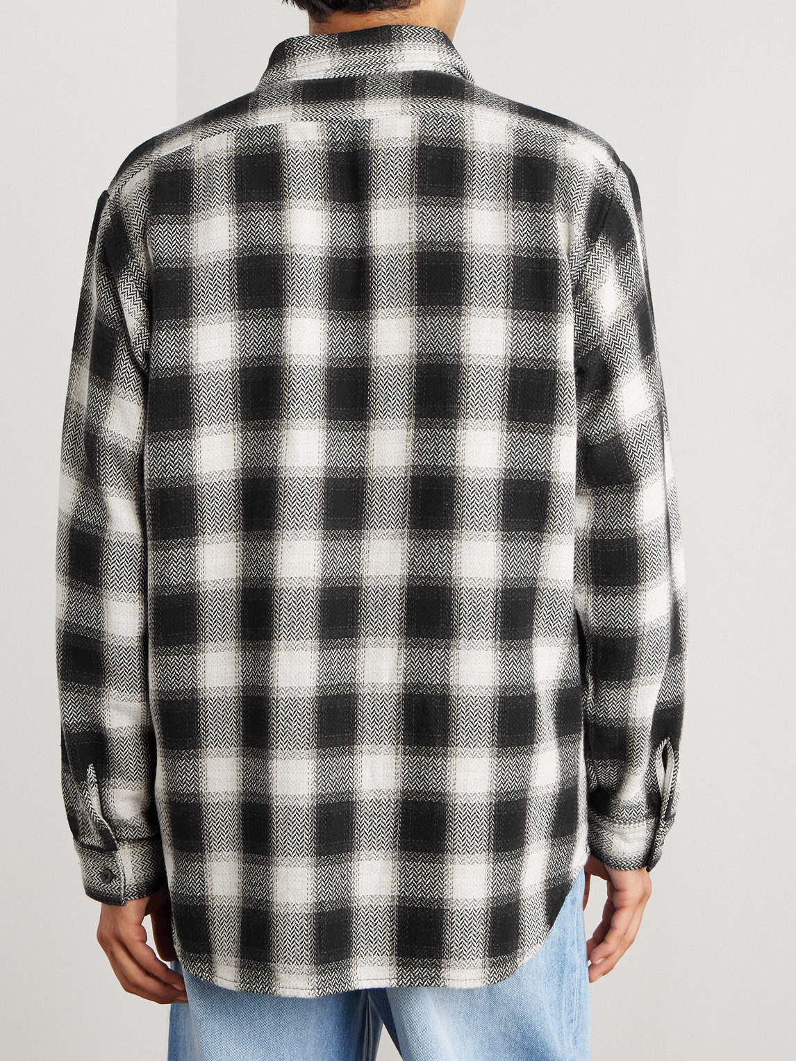 Orslow Checked Cotton-flannel Shirt In Black
