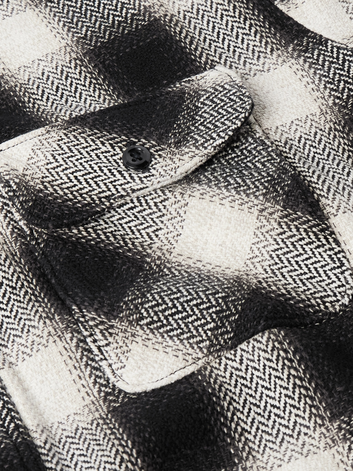 Orslow Checked Cotton-flannel Shirt In Black