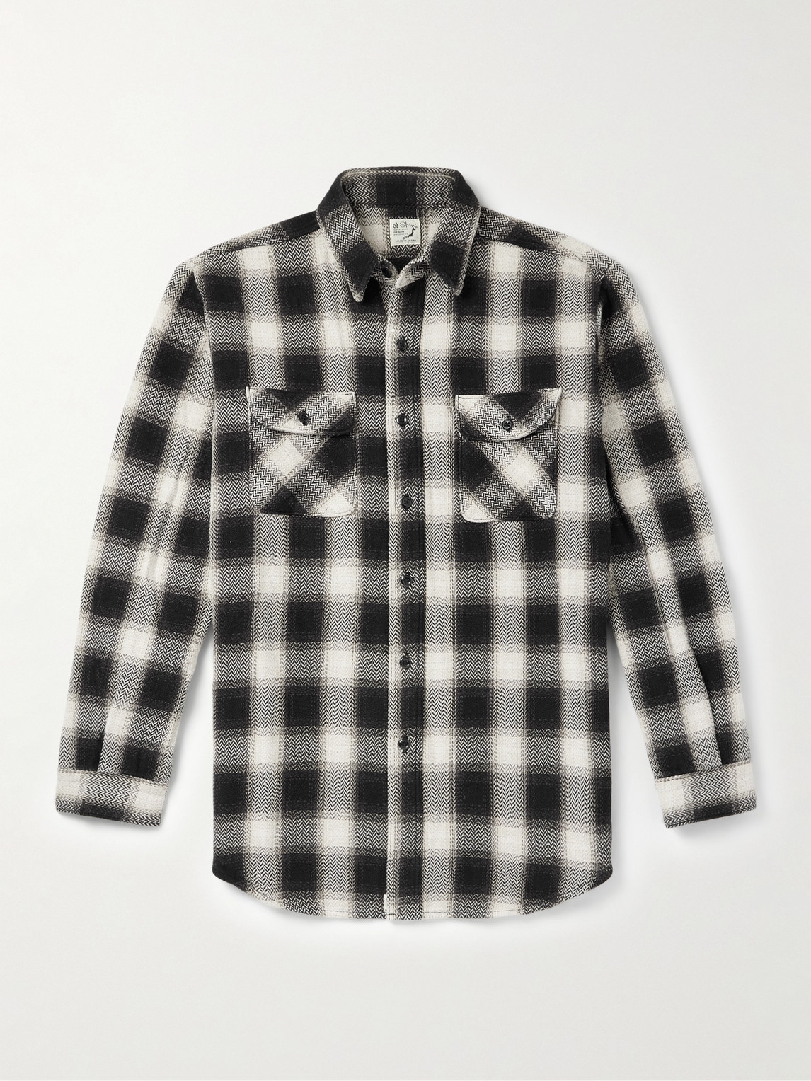 Orslow Checked Cotton-flannel Shirt In Black