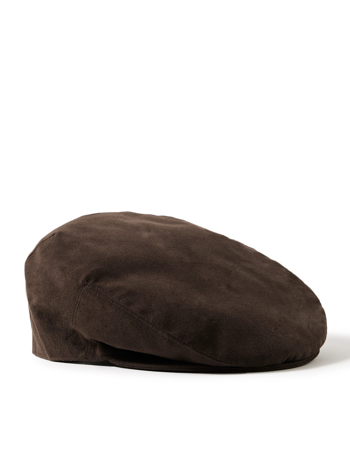 Purdey Litton Alcantara® Flat Cap In Brown