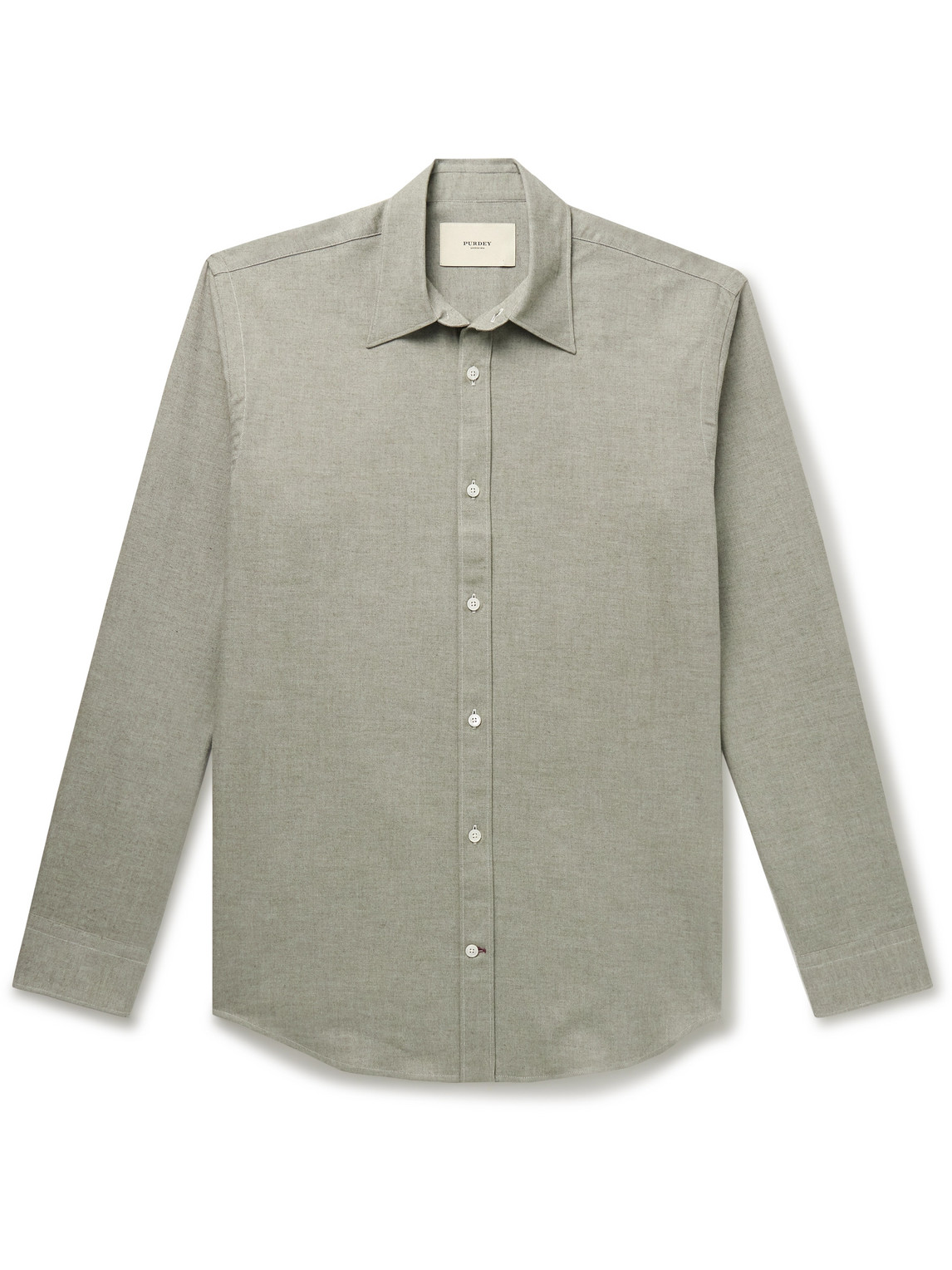 Purdey Cotton-flannel Shirt In Green