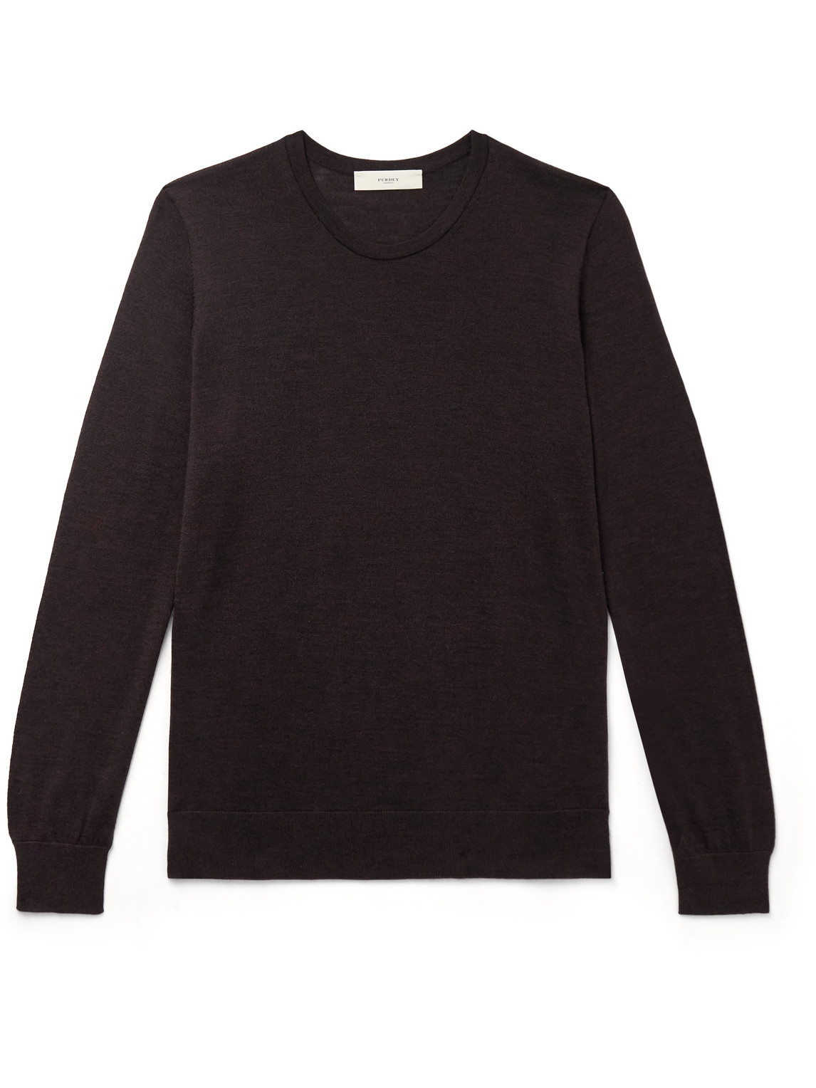 Purdey Logo-embroidered Wool Jumper In Brown