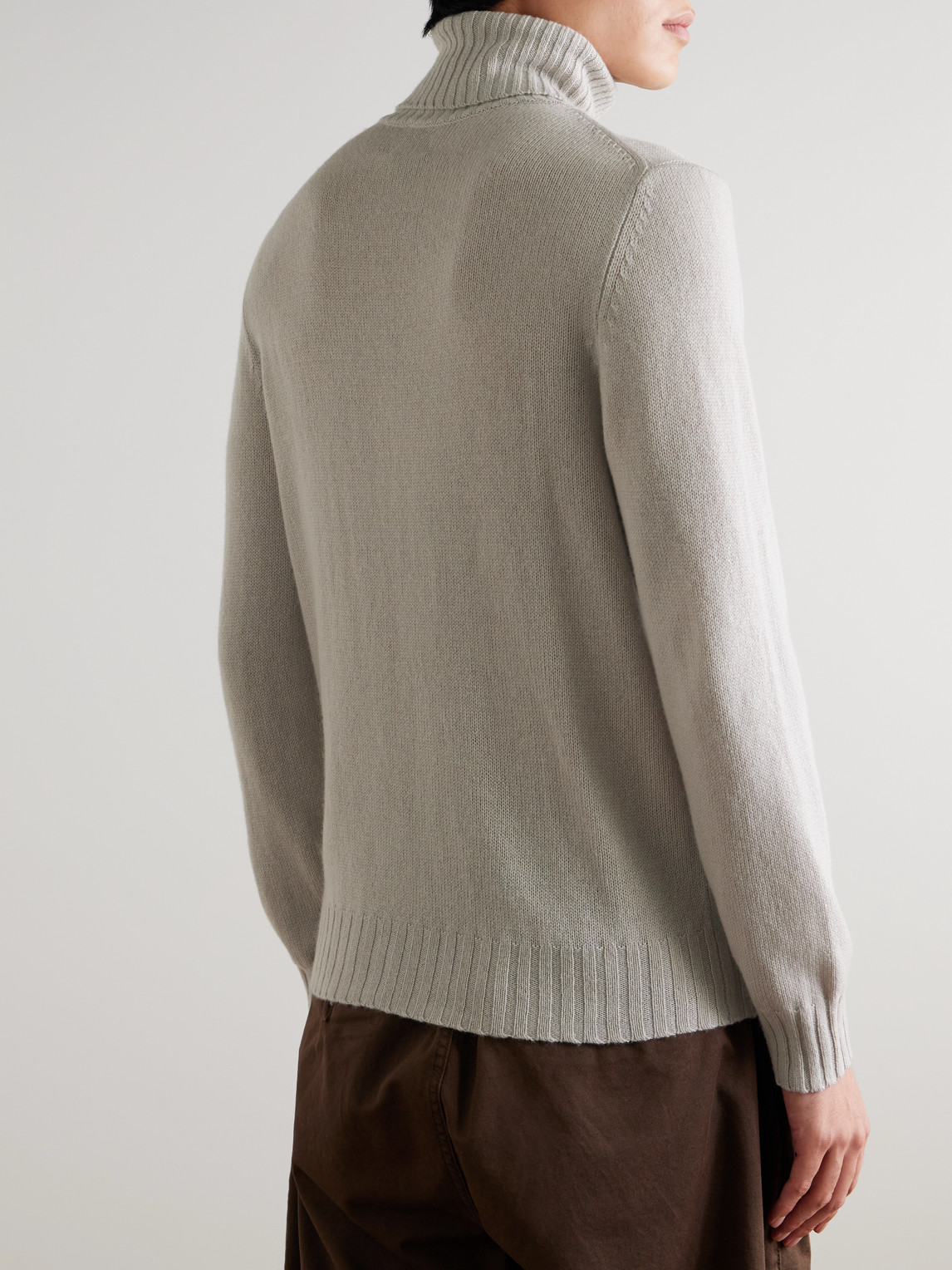  Allude - Virgin Wool And Cashmere-blend Rollneck Sweater - Men - Neutrals - S 